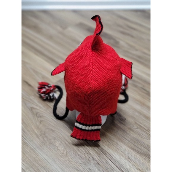 Vtg 100% Wool Finding Nemo Inspired Beanie Hat Pom Poms - Picture 5 of 8